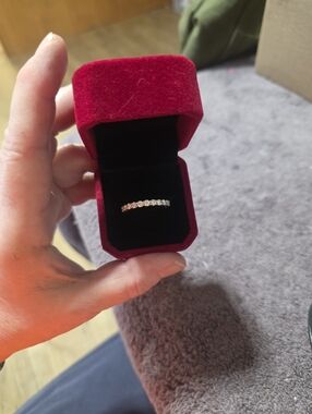 3.2 Carat Mossainite Eternity Band Size 9 Sterling